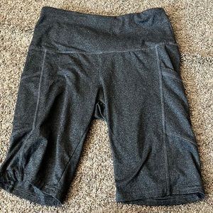 Gray biker shorts with pockets